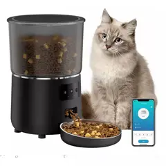 MUNDO MAGIA - Dispensador Alimentador Automático Perro Gato Wifi 4l Negro
