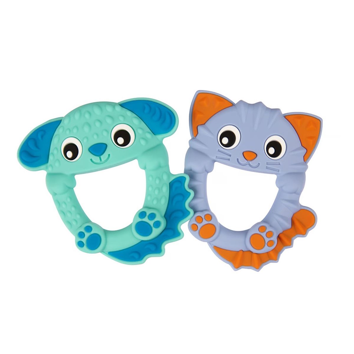 PLAYGRO - Pack 2 Mordedores Silicona Animales 3m+ Playgro