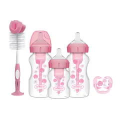 DR BROWN'S - Set de Mamaderas Boca Ancha Options+ Dr Brown´s 5pcs Rosa