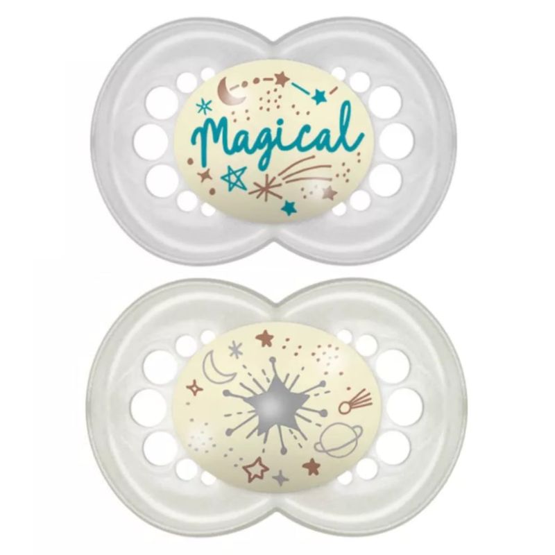 MAM - 2 Chupetes Nocturnos Silicona SkinSoft MAM Original Night16+