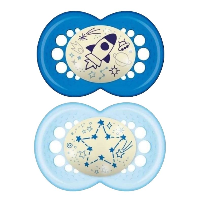 MAM - 2 Chupetes Nocturnos Silicona SkinSoft MAM Original Night16+