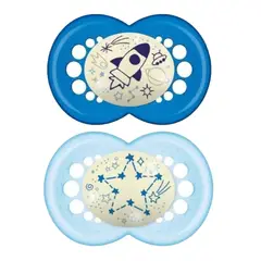 MAM - 2 Chupetes Nocturnos Silicona SkinSoft Original Night16+