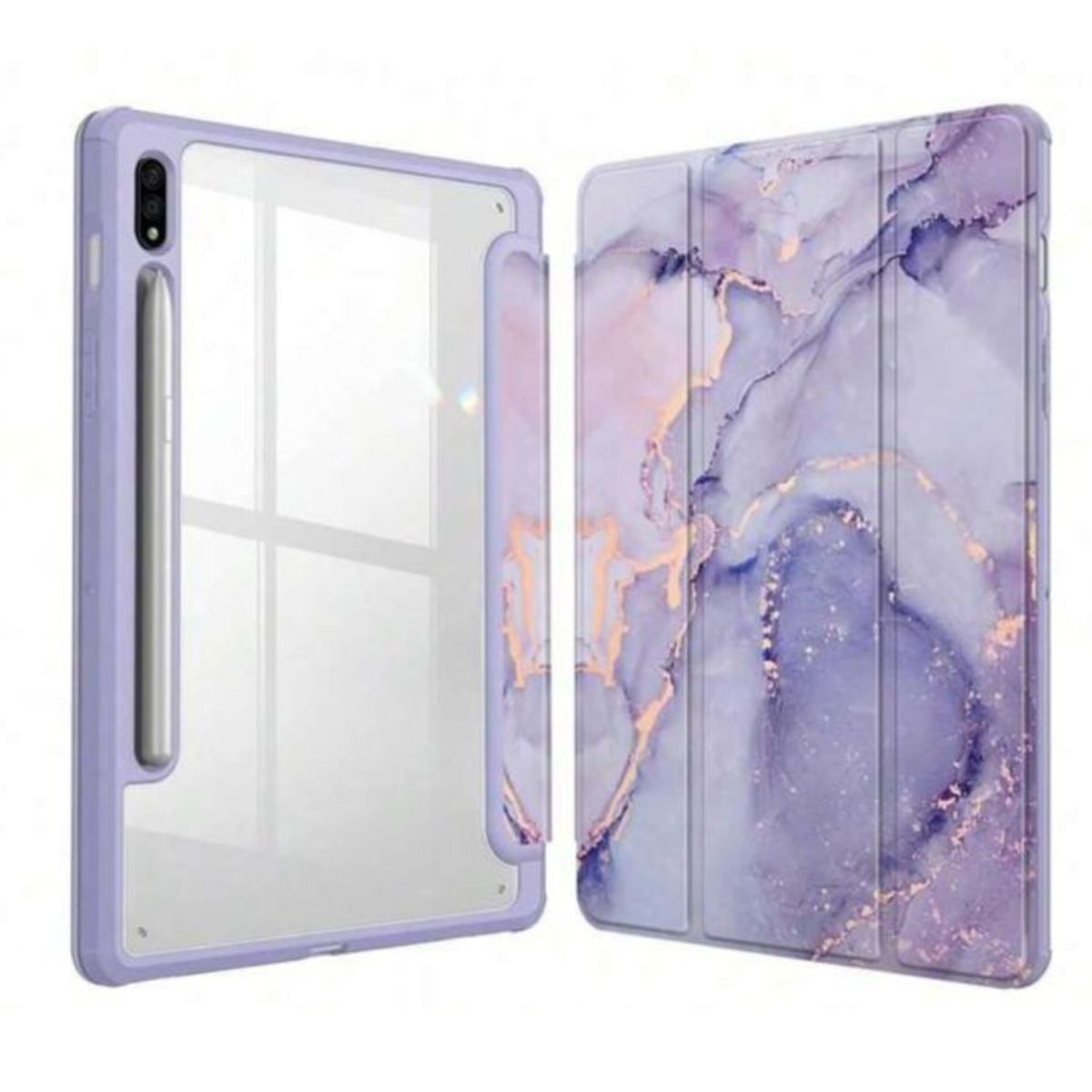 GENERICO - Funda Smart Cover Para Tablet Samsung S10 Fe 10.9 Mármol Violeta