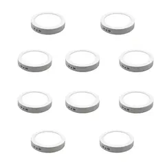 WANT - 10 Focos Panel Led 12W Redondo Sobrepuesto Luz Cálida