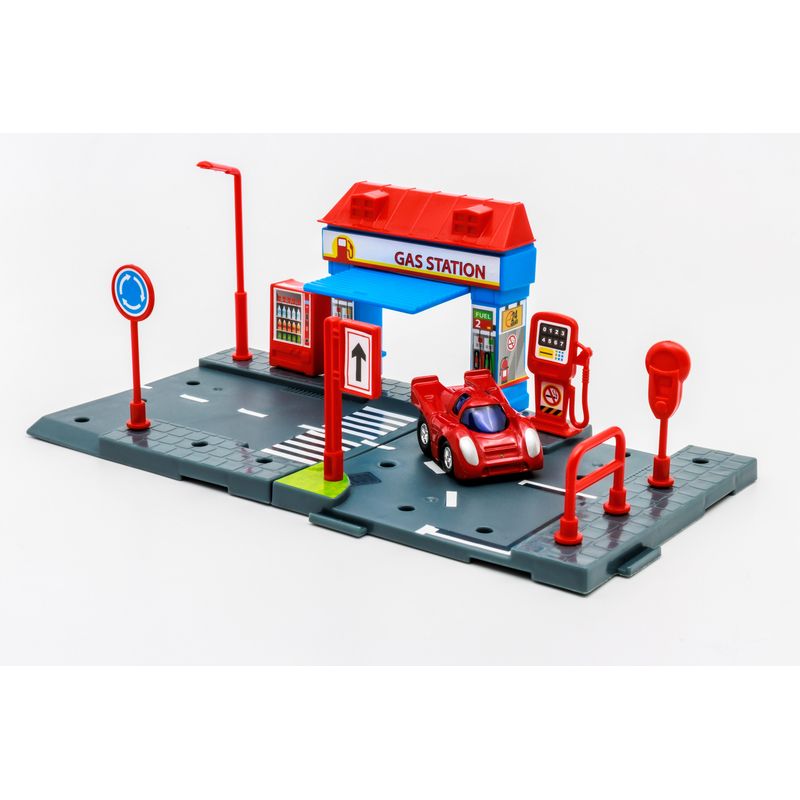 WELLY - Estación Q-City Playset - Gas Station - Welly
