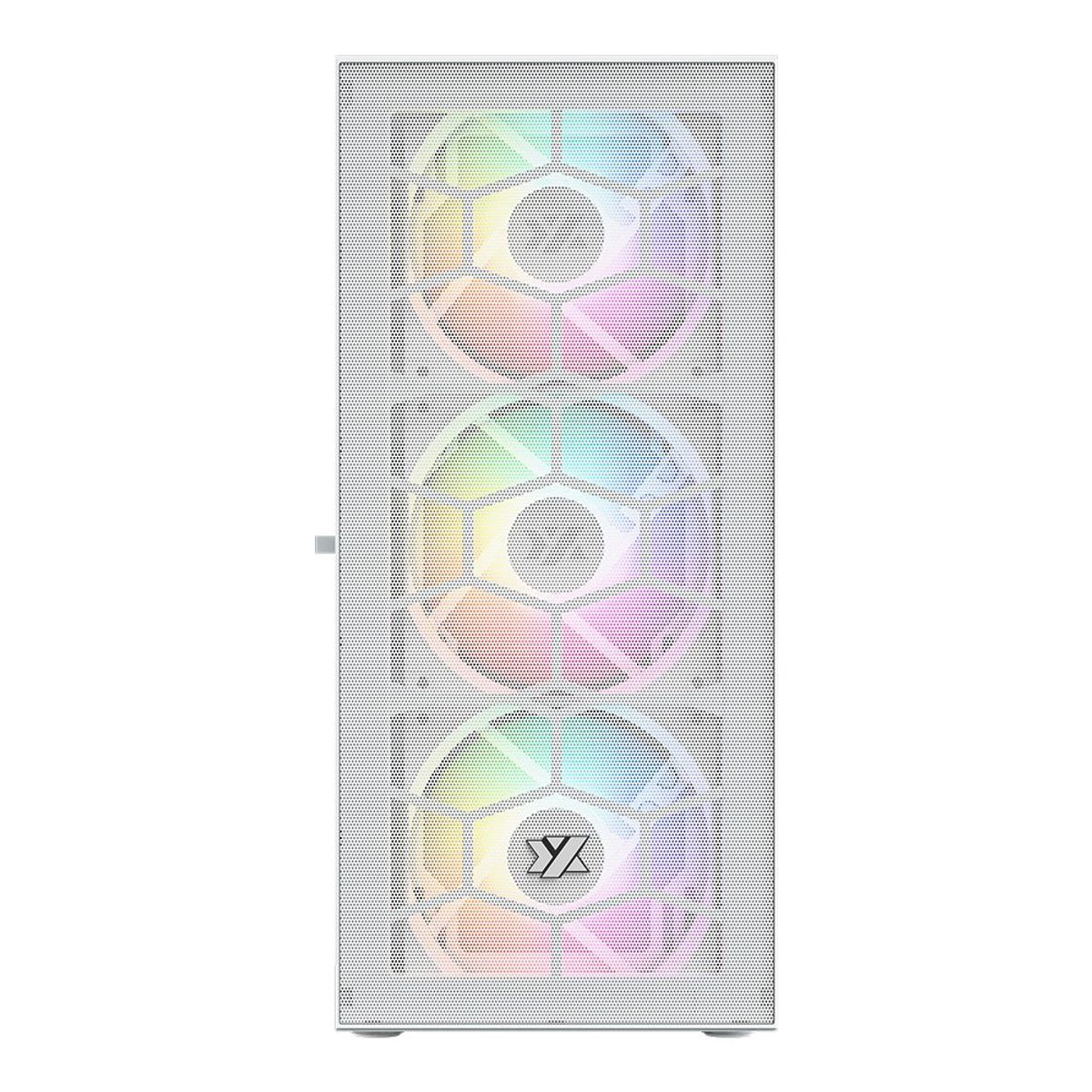 GENERICO - Gabinete Gamer XYZ AIRONE 100 Mesh White, 6x 120/140mm A-RGB Fan, ATX