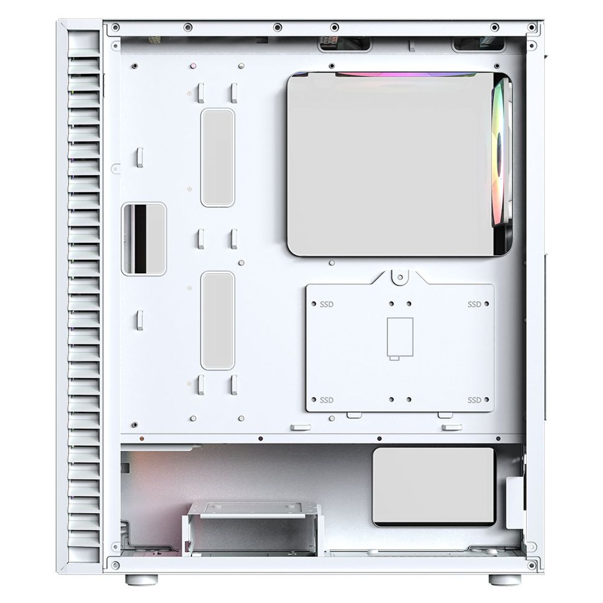 GENERICO - Gabinete Gamer XYZ AIRONE 100 Mesh White, 6x 120/140mm A-RGB Fan, ATX