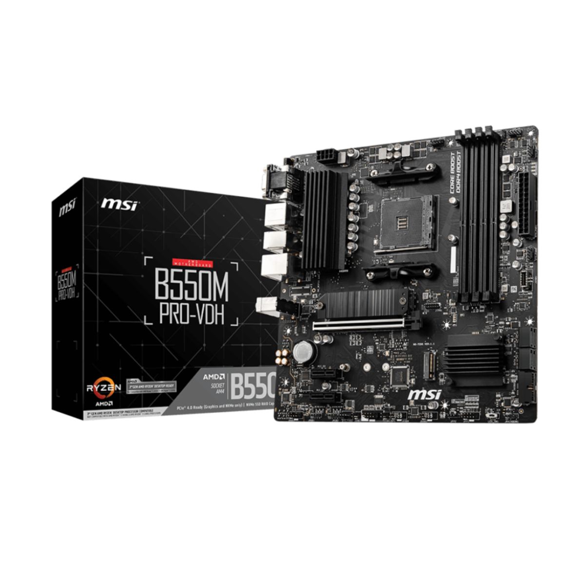 MSI - Placa Madre MSI B550M PRO-VDH Socket AM4 4xDDR4 mATX Ryzen