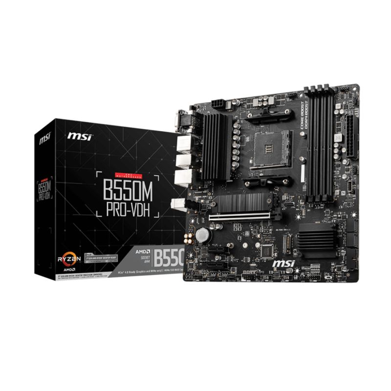 MSI - Placa Madre MSI B550M PRO-VDH Socket AM4 4xDDR4 mATX Ryzen