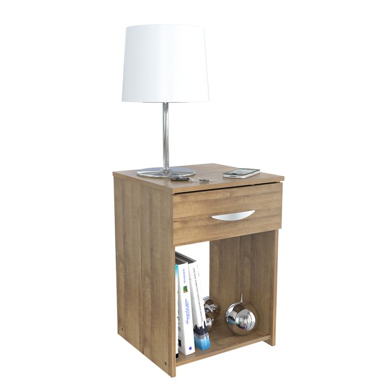 INVAL - Velador 1 cajón Amaretto 50cm x 35 cm x 33.5cm MN5710