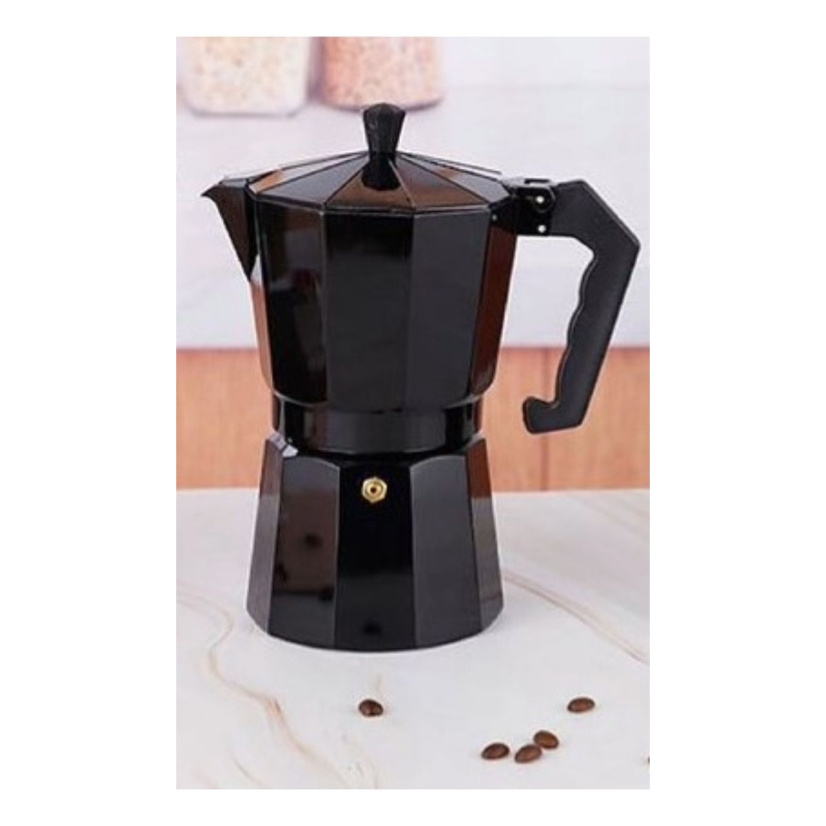 GENERICO - Cafetera Italiana 3 tazas negro Expresso