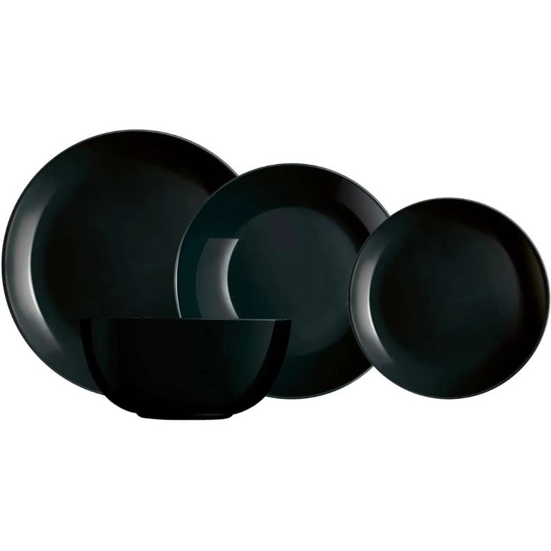 LUMINARC - Juego De Vajilla 19 Piezas Diwali Black Luminarc Francés