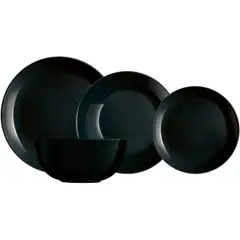 LUMINARC - Juego De Vajilla 19 Piezas Diwali Black Francés
