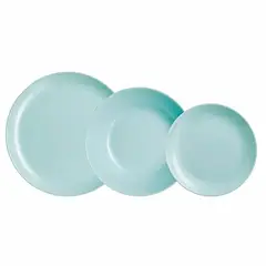 LUMINARC - Juego De Vajilla 18 Piezas Diwali Turquesa Francés