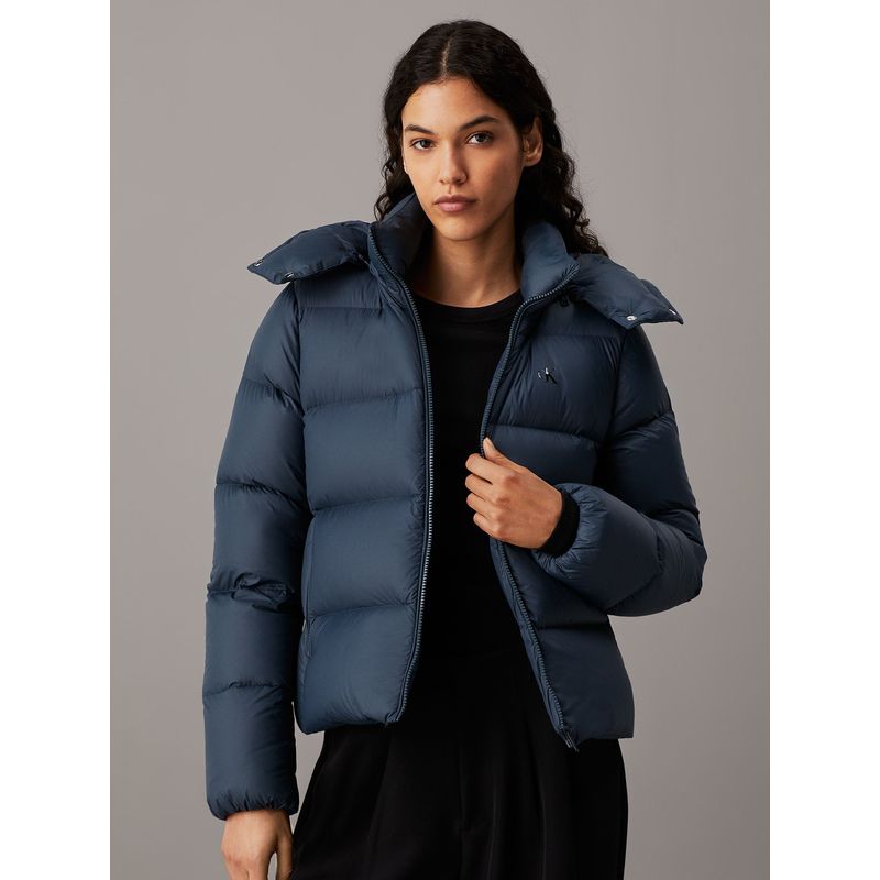 CALVIN KLEIN - Parka Down Short Puffer Azul Calvin Klein