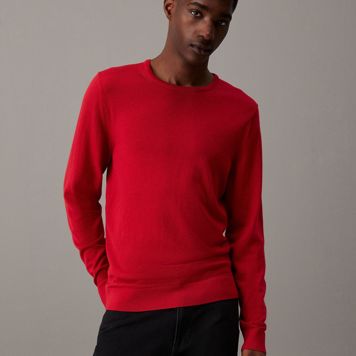 CALVIN KLEIN - Sweater Merino Rws Crew Neck Sweater Rojo Calvin Klein