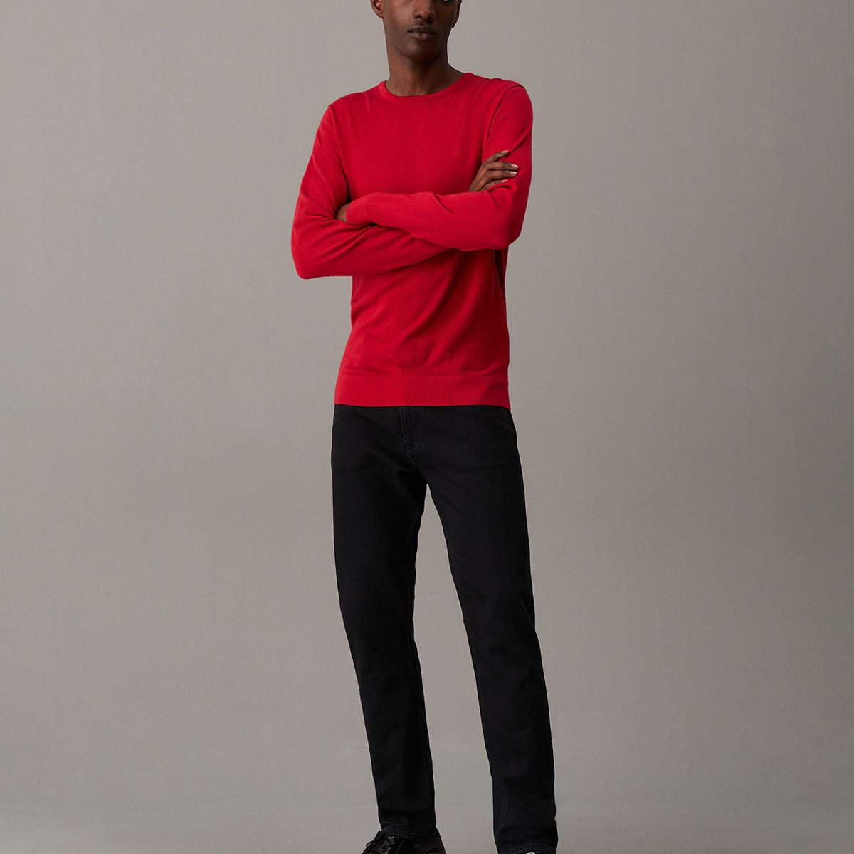 CALVIN KLEIN - Sweater Merino Rws Crew Neck Sweater Rojo Calvin Klein