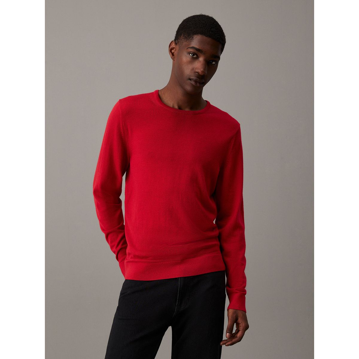 CALVIN KLEIN - Sweater Merino Rws Crew Neck Sweater Rojo Calvin Klein