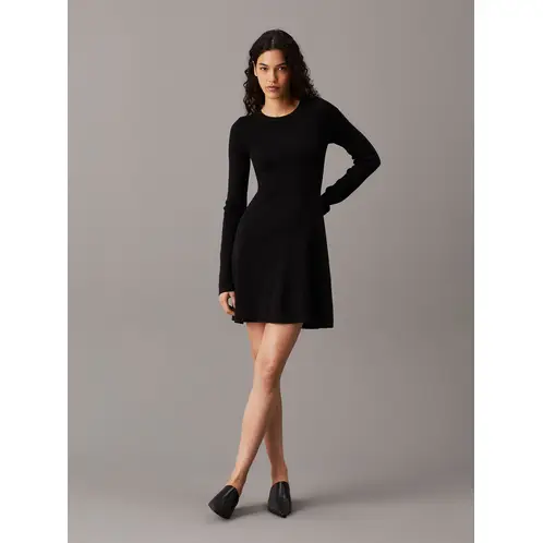 CALVIN KLEIN - Vestido Ck Intarsia Negro