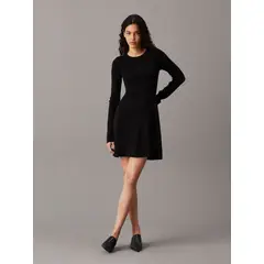 CALVIN KLEIN - Vestido Ck Intarsia Negro