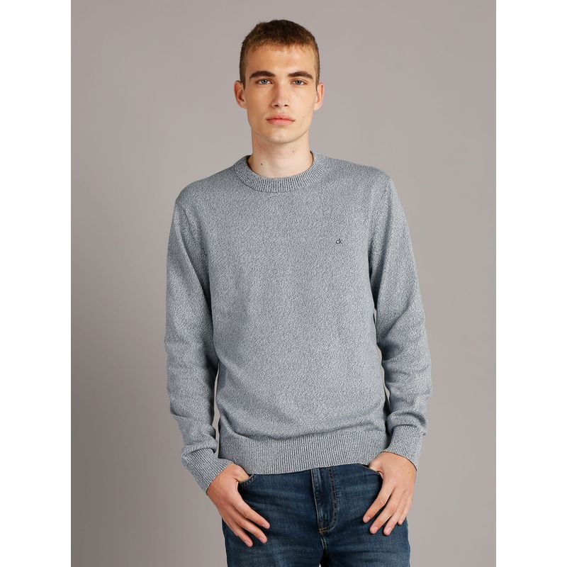 CALVIN KLEIN - Sweater Mouline Gris Calvin Klein