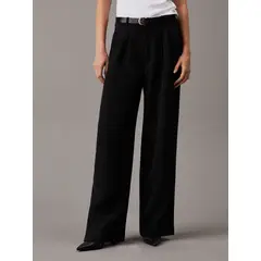 CALVIN KLEIN - Pantalón Stretch Crepe Straight Negro