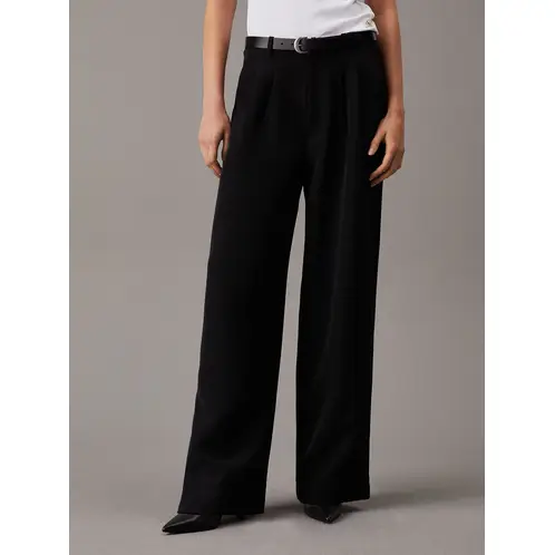 CALVIN KLEIN - Pantalón Stretch Crepe Straight Negro