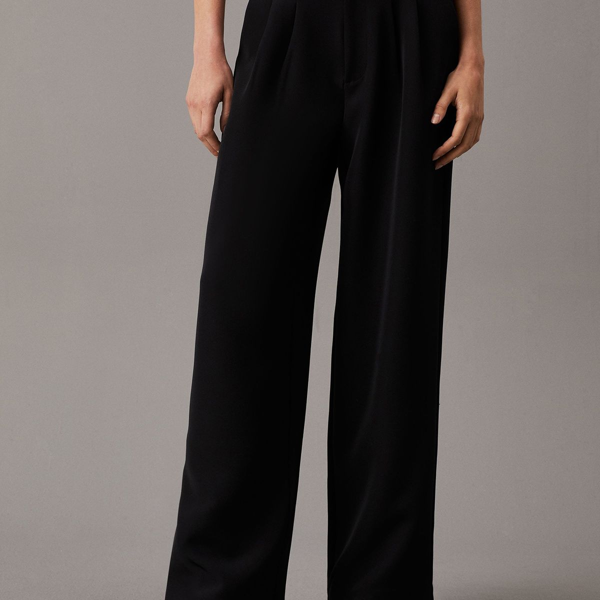 CALVIN KLEIN - Pantalón Stretch Crepe Straight Negro Calvin Klein
