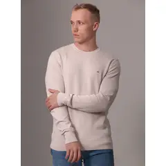 CALVIN KLEIN - Sweater Micro Pique Structure Sweater Crema