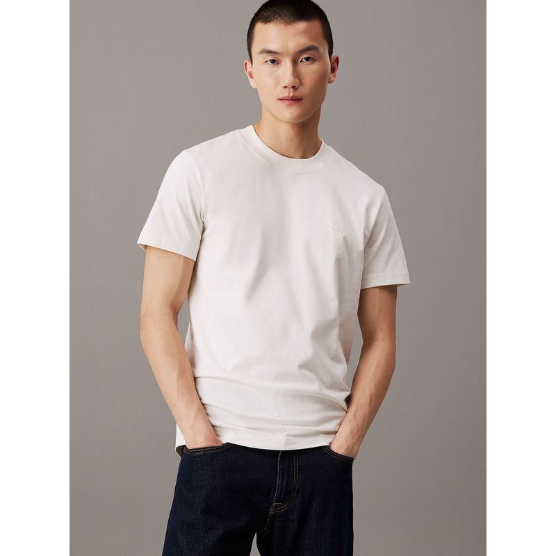 CALVIN KLEIN - Polera Heavy Regular Blanco Calvin Klein