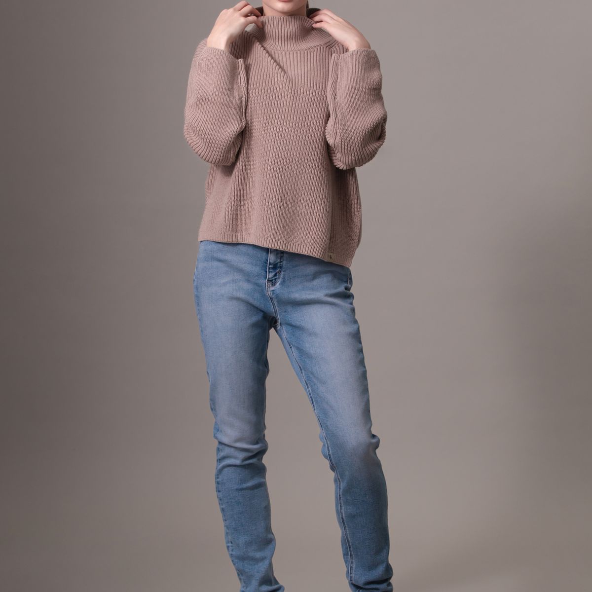 CALVIN KLEIN - Sweater Chunky Loose Beige Calvin Klein PCF