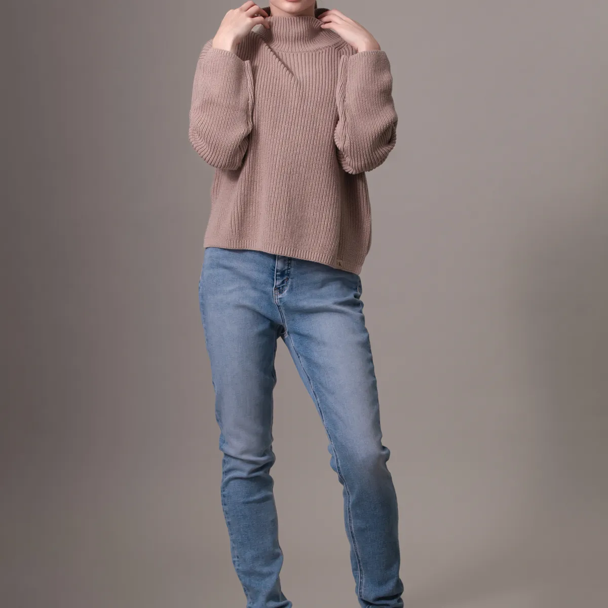 CALVIN KLEIN - Sweater Chunky Loose Beige Calvin Klein PCF