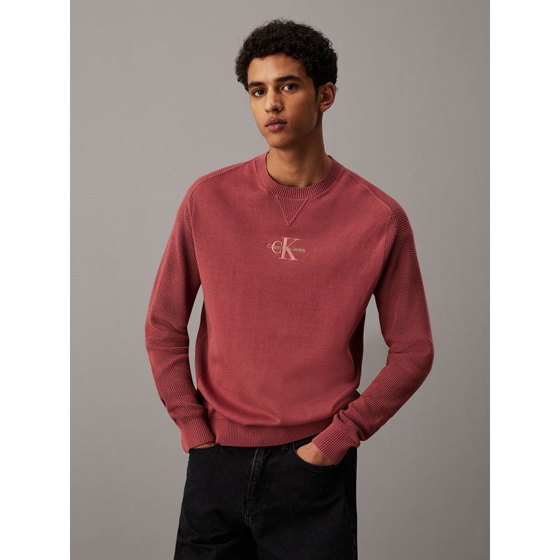 CALVIN KLEIN - Sweater Monologo Sweater Rojo Calvin Klein