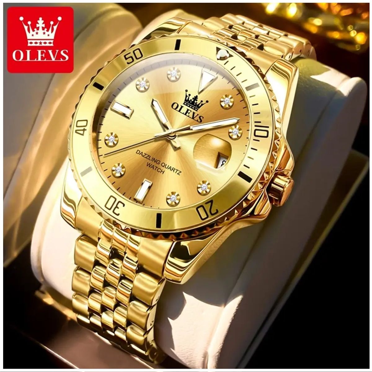 STARTECHOFFICE - Reloj de Pulsera Dorado para Hombre Diseño Deportivo de Lujo