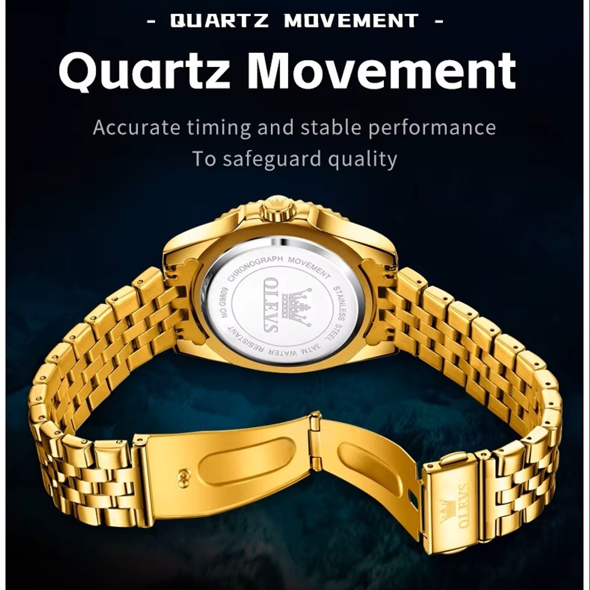 STARTECHOFFICE - Reloj de Pulsera Dorado para Hombre Diseño Deportivo de Lujo