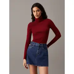 CALVIN KLEIN - Sweater Woven Label Rojo