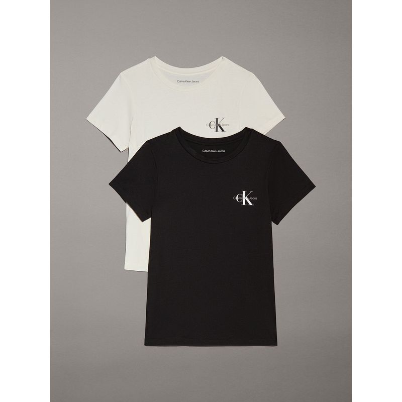CALVIN KLEIN - Pack 2 Poleras Monologo Slim Multicolor Calvin Klein