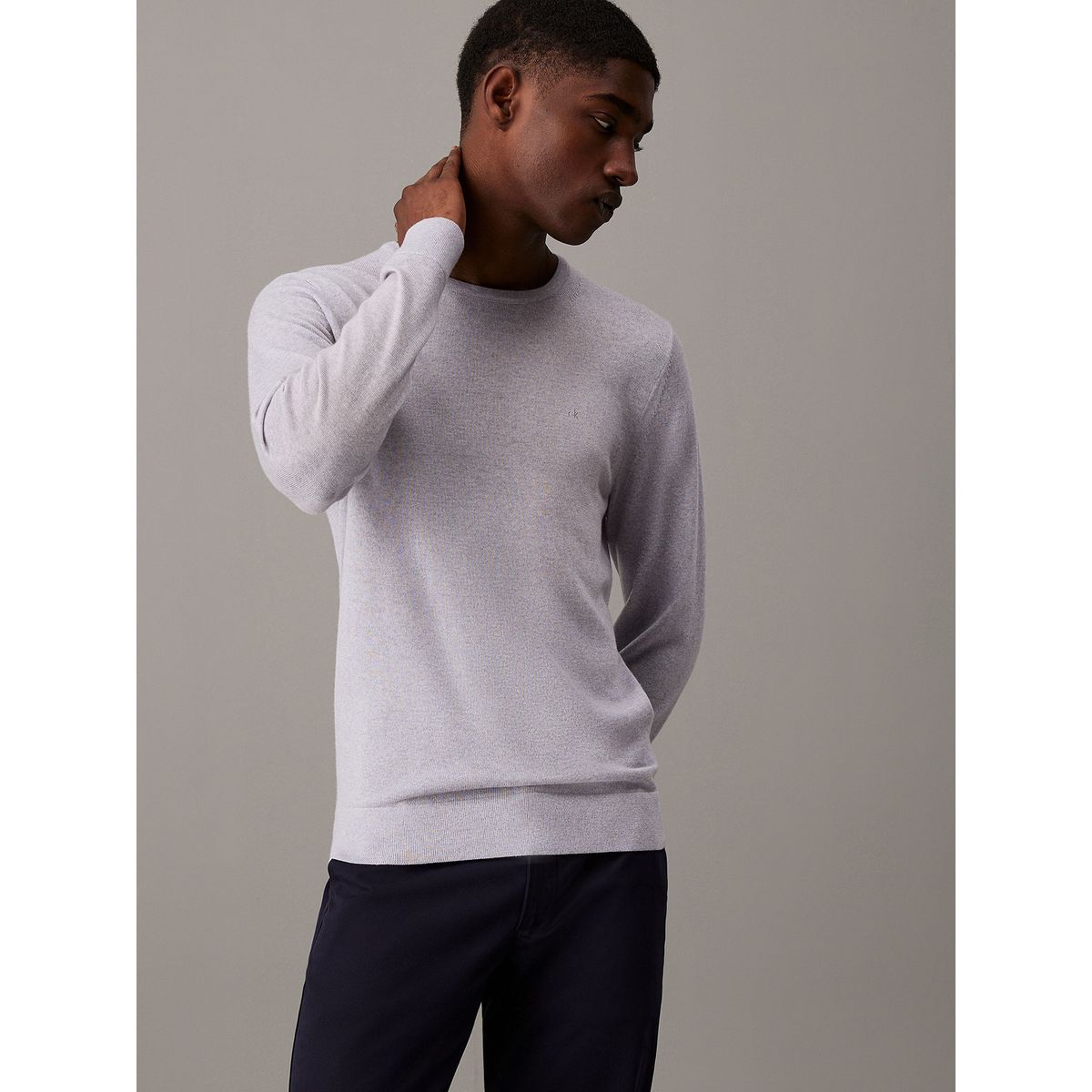 CALVIN KLEIN - Sweater Merino Rws Crew Neck Sweater Gris Calvin Klein