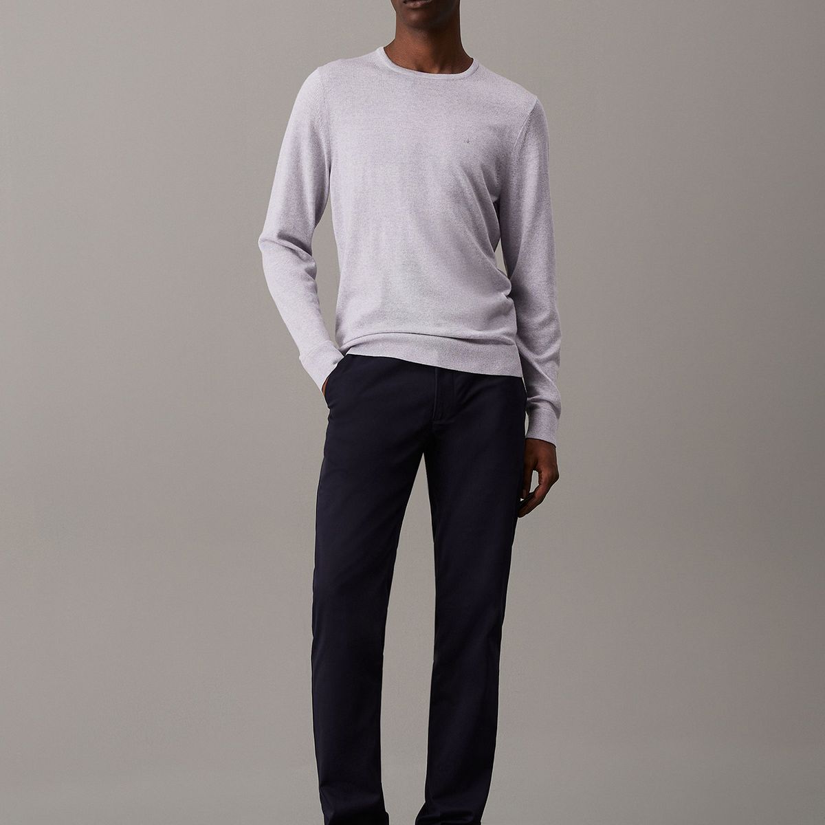 CALVIN KLEIN - Sweater Merino Rws Crew Neck Sweater Gris Calvin Klein