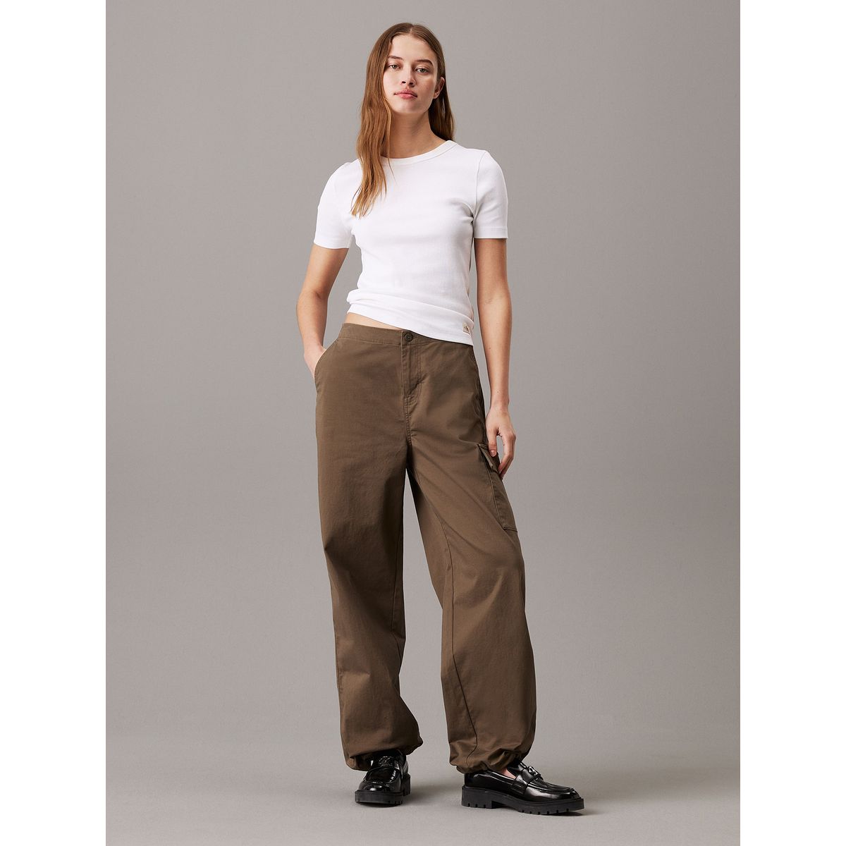 CALVIN KLEIN - Pantalón Cargo Brushed Cotton Verde Calvin Klein