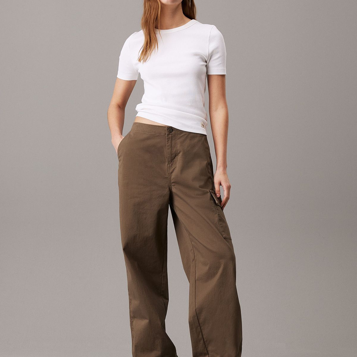 CALVIN KLEIN - Pantalón Cargo Brushed Cotton Verde Calvin Klein