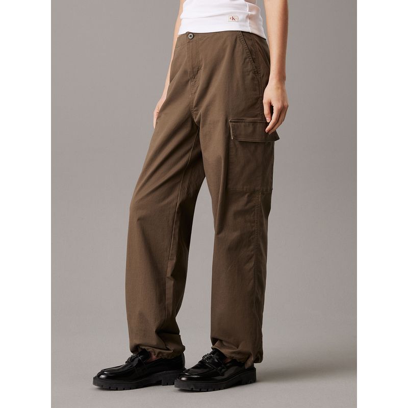 CALVIN KLEIN - Pantalón Cargo Brushed Cotton Verde Calvin Klein
