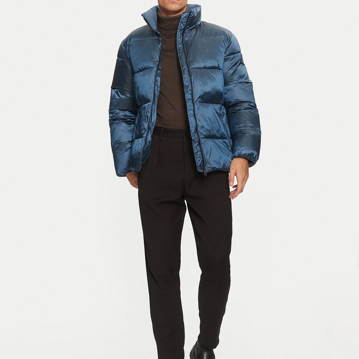 CALVIN KLEIN - Parka Two Tone Puffer Azul Calvin Klein