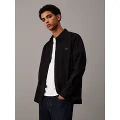 CALVIN KLEIN - Camisa con etiqueta tejida Negro