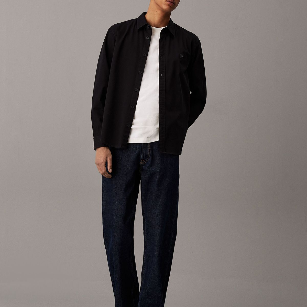 CALVIN KLEIN - Camisa con etiqueta tejida Negro Calvin Klein