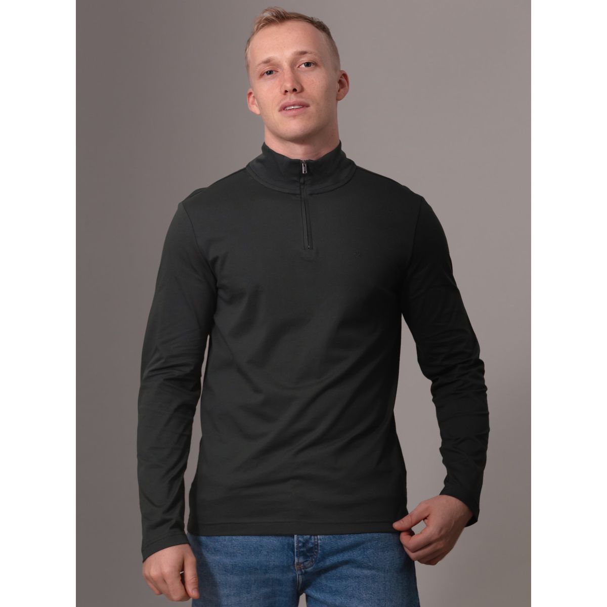 CALVIN KLEIN - Polera LS con Cierre Liquid Touch Verde Calvin Klein