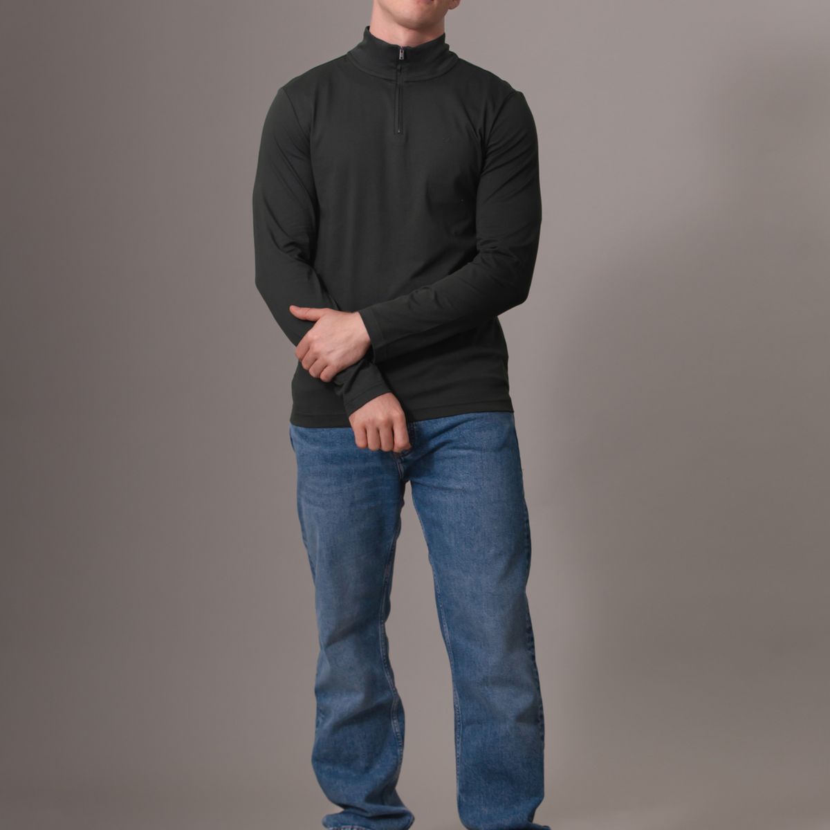 CALVIN KLEIN - Polera LS con Cierre Liquid Touch Verde Calvin Klein