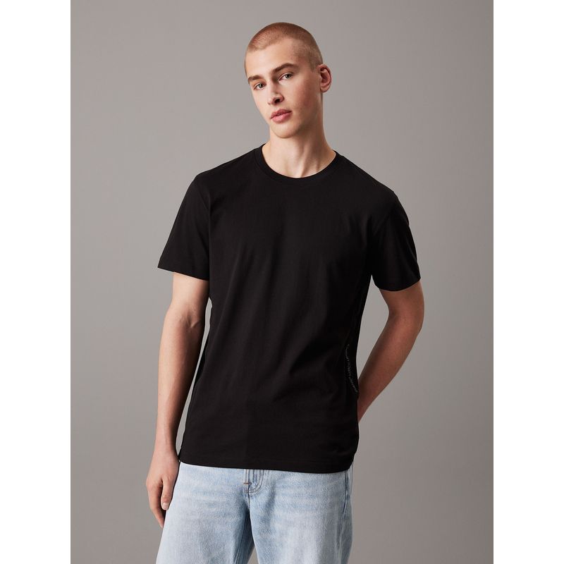 CALVIN KLEIN - Polera Logo Tape Negro Calvin Klein