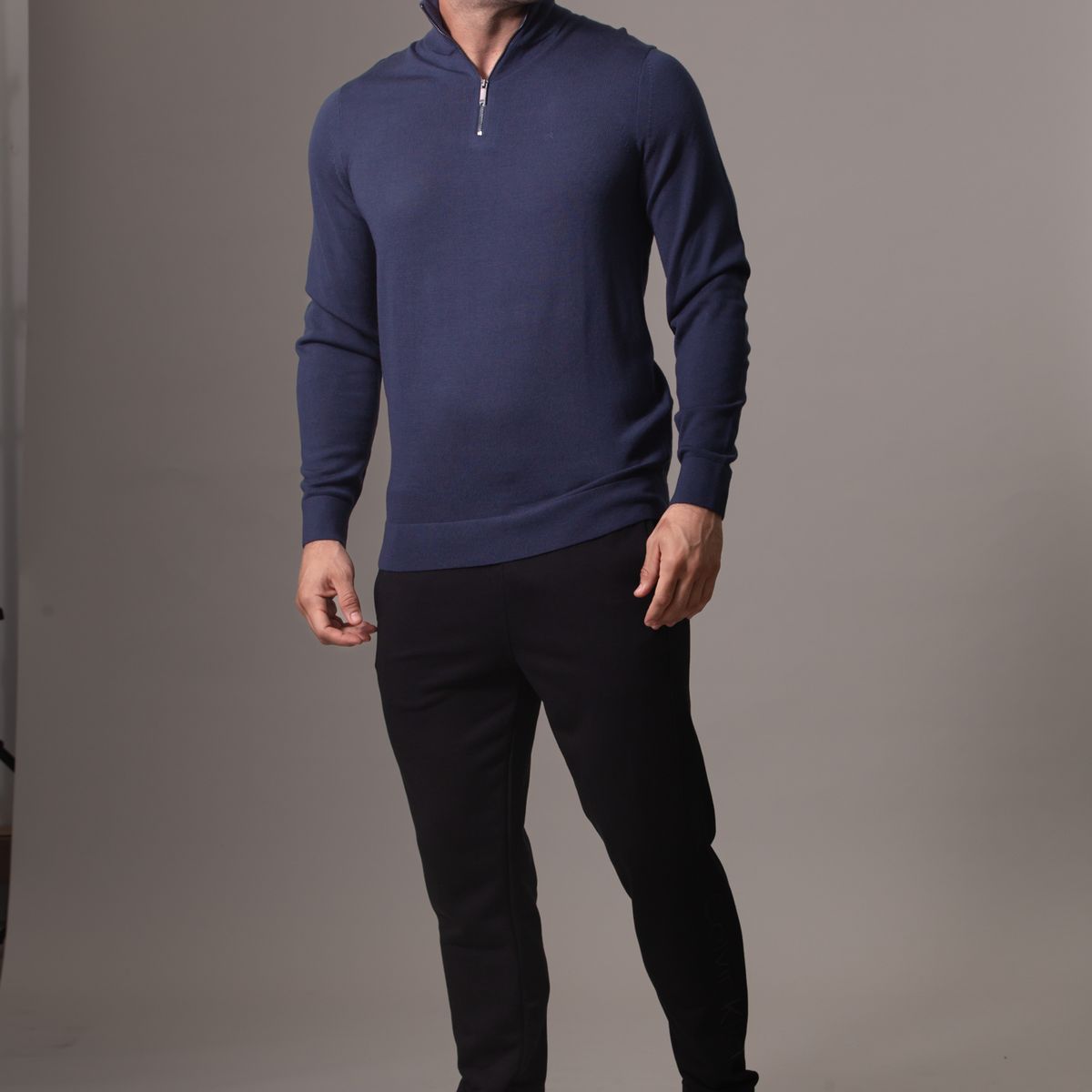 CALVIN KLEIN - Sweater Merino Rws Quarter Zip Azul Calvin Klein