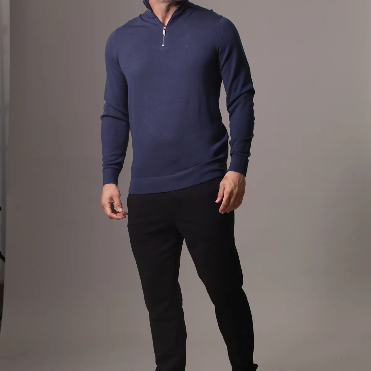 CALVIN KLEIN - Sweater Merino Rws Quarter Zip Azul Calvin Klein
